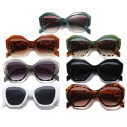 Fashionabla överdimensionerade solglasögon - kattögon - färgglad leopard - UV400