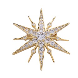 Luxurious star shaped brooch - cubic zirconiaBrooches