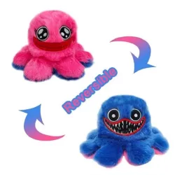 Vändbart bläckfiskmonster - plyschleksak - 20 cm
