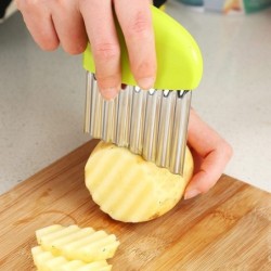 Potatisskärare - chips - Pommes fritesmaskin - vågig kniv - rostfritt stål