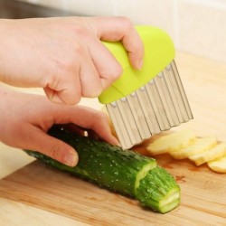 Potatisskärare - chips - Pommes fritesmaskin - vågig kniv - rostfritt stål