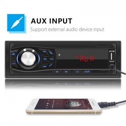 Bluetooth bilradio - din 1 - MP3 - AUX - USB - FM - 12V