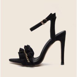 Sexy high heel sandal - ankle strap - with a chain decorationSandals