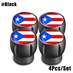 Puerto Rico flagga - däckventilkåpor - universal - aluminium - 4 st