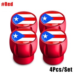 Puerto Rico flagga - däckventilkåpor - universal - aluminium - 4 st