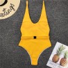 Sexig ribbaddräkt i ett stycke - brasiliansk monokini - med skärp