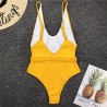 Sexig ribbaddräkt i ett stycke - brasiliansk monokini - med skärp