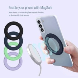 Magnetisk ring - telefonhållare i silikon - klistermärke - universal