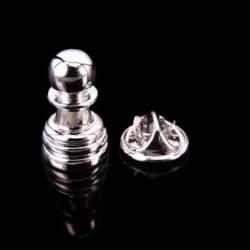 Classic silver brooch - pin - chess designBrooches