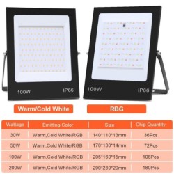 LED floodlight - waterproof work light - RGB - AC220V - 30W - 50W - 100W - 200WFloodlights