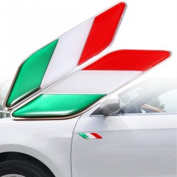 3D italiensk flagga - märke - emblem - bilklistermärke - Italien - 2 st