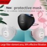 Skyddande ansiktsmask i silikon - återanvändbar - antidamm - antibakteriell - luftventil - KN95-filter
