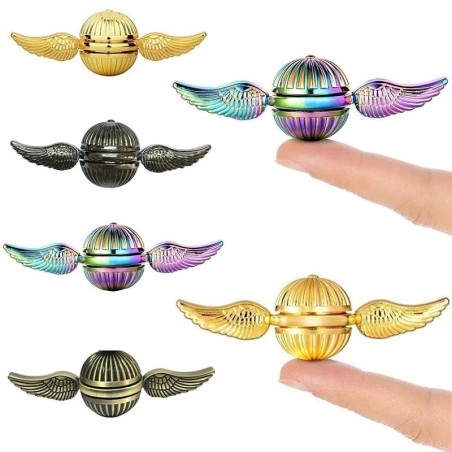 Hand fidget spinner - metall anti-stress leksak - golden snitch - änglavingar