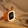 Digital LED-väckarklocka - med bakgrundsbelysning - USB - kanin/hjortöron - löv