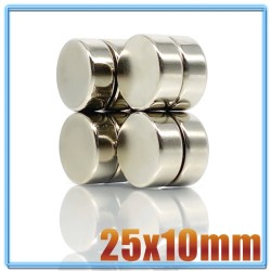 N35 - neodymmagnet - rund cylinder - 25mm * 10mm