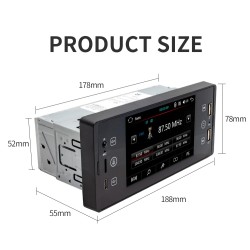 Bilradio - kamera - fjärrkontroll - M150 - 1 Din - 5 tum - Bluetooth - Android - Mirror Link - USB