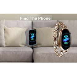 H8 Smart Watch - ihåligt band med diamanter - pulsmätare - träningsmätare - vattentät - Android - Bluetooth