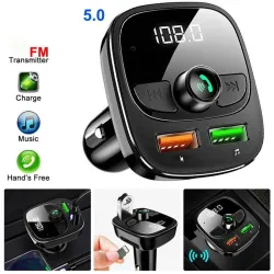Trådlös Bluetooth-sändare - handsfree - dubbla USB-laddare - digital - LED