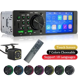 Bilradio 1 Din - pekskärm - fjärrkontroll - kamera - Bluetooth - AUX - USB - TF