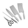 Köksknivset - skalkniv - huggkniv - sax - knivslip - med stativ - rostfritt stål