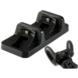 Playstation 4 trådlös handkontroll - dubbel laddare - USB - LED - PS4