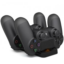 Playstation 4 trådlös handkontroll - dubbel laddare - USB - LED - PS4