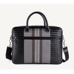 Elegant shoulder bag - business briefcase - genuine woven leather - large capacityBags