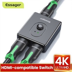 Essager - HDMI splitter - switch - 4K 2.0 - adapter - omvandlare - för PS4 HD TV BOX