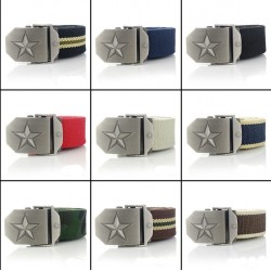 Metal buckle with star - military canvas strap - unisexBelts