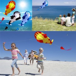 Giant wale - dolphin - frameless - beach kite with line - 2 meterKites