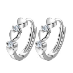 Eleganta örhängen - hjärtan / zirconia - 925 sterling silver