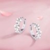 Små runda örhängen - blommor / zirconia - 925 sterling silver