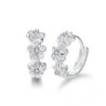 Små runda örhängen - blommor / zirconia - 925 sterling silver