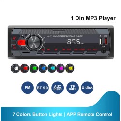 Bilradio - 1 Din - Bluetooth - AUX - USB - fjärrkontroll
