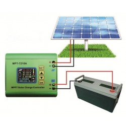 MPT-7210A - aluminum alloy - MPPT solar panel charge controller / LCD displaySolar