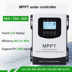 MPPT Solarladdning - urladdningsregulator - regulator - LCD pekskärm - för 12V 24V 48V 60V 72V 96 batteri
