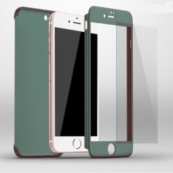 Lyxigt 360 helfodral - med skärmskydd i härdat glas - för iPhone - grön