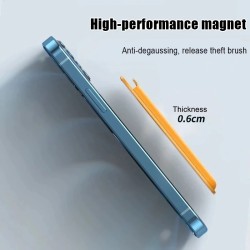 Magsafe wireless charging - transparent magnetic case - magnetic leather card holder - for iPhone - yellowProtection