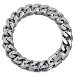 Men's stainless steel bracelet - Cuban link / chain - 21 cmBracelets