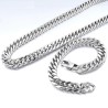 Fashionabla smyckesset för män - halsband - armband - tjock länk - rostfritt stål