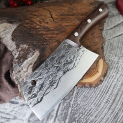 Kökskniv i kolstål - slaktare / kökskockkniv - smält design