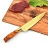 Professionella guldpläterade köksknivar - skalare - rostfritt stål - trähandtag - 6 stycken set