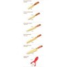 Professionella guldpläterade köksknivar - skalare - rostfritt stål - trähandtag - 6 stycken set