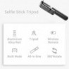 Selfie stick stativ - med fjärrkontroll - utdragbar - hopfällbar monopod - Trådlös / Bluetooth