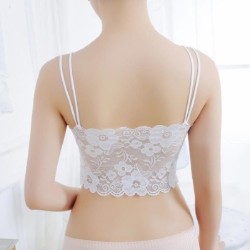 Blommig spets bralette - topp med push up - trådfri