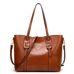 Elegant leather shoulder bag - large capacityHandbags