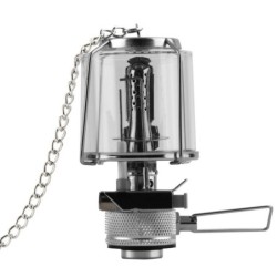 Utomhus-/campinglykta - portabel aluminiumgaslampa - hängande glaslampa - 80 LUX