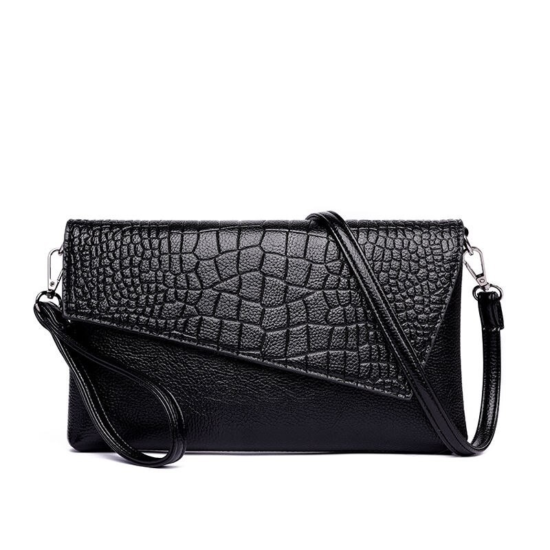 Vintage liten clutch - axelväska - krokodilskinnsmönster - med dragkedja