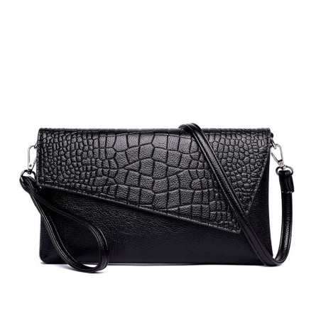 Vintage liten clutch - axelväska - krokodilskinnsmönster - med dragkedja