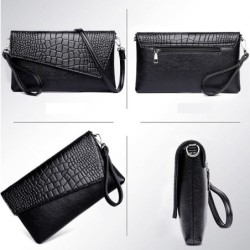 Vintage liten clutch - axelväska - krokodilskinnsmönster - med dragkedja
